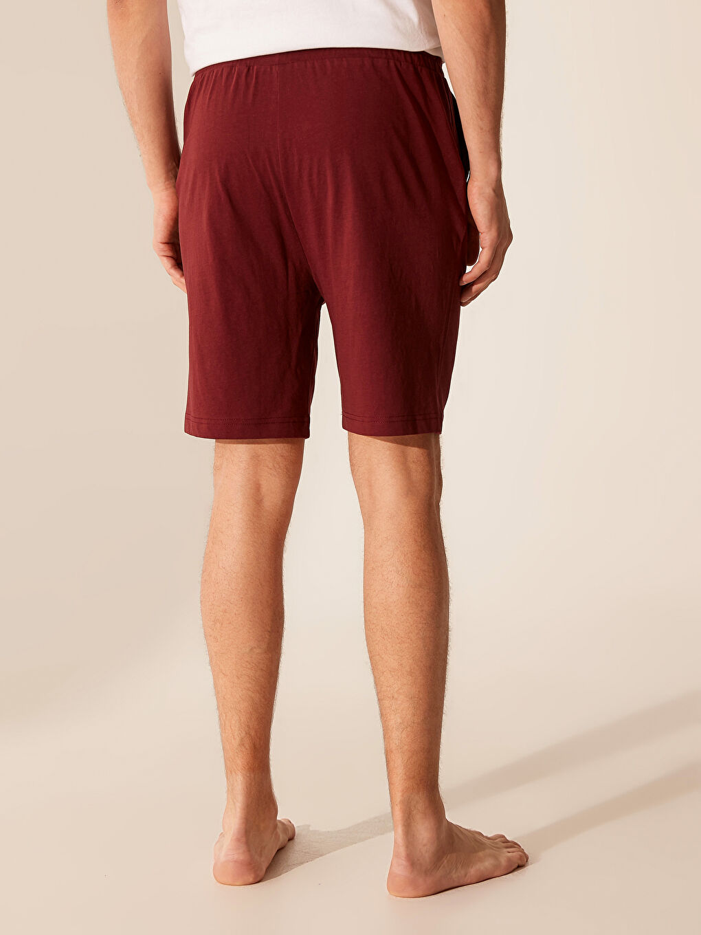 Bordo Standart Kalıp Erkek Pijama Alt Şort-3