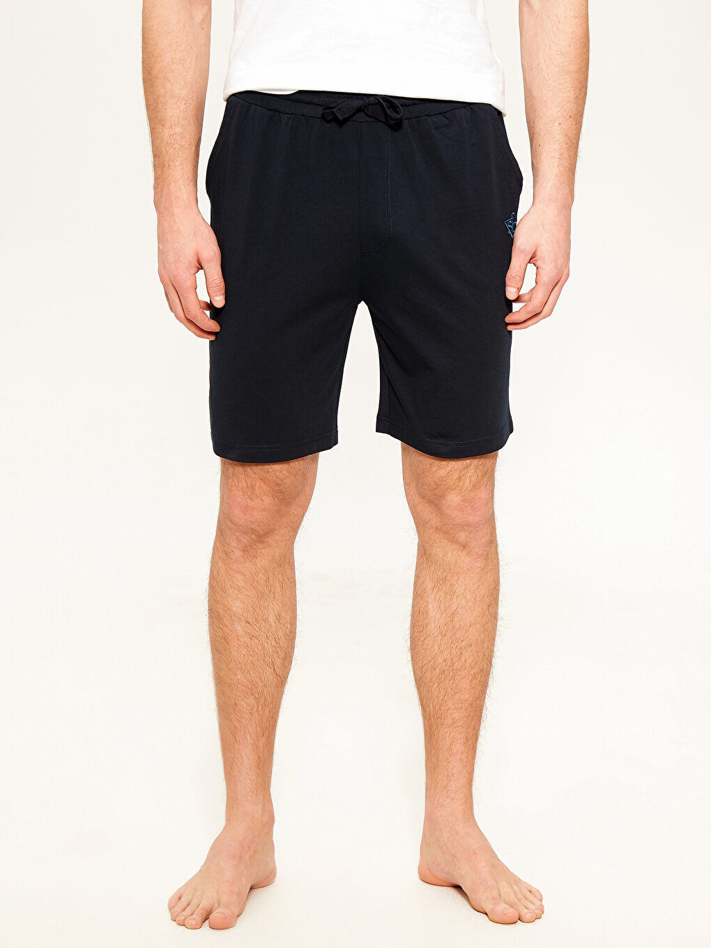 Lacivert Standart Kalıp Erkek Pijama Alt Şort-1