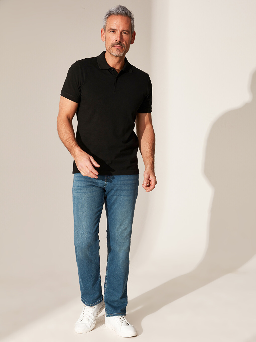 Polo Neck Basic Pique T-Shirt-3
