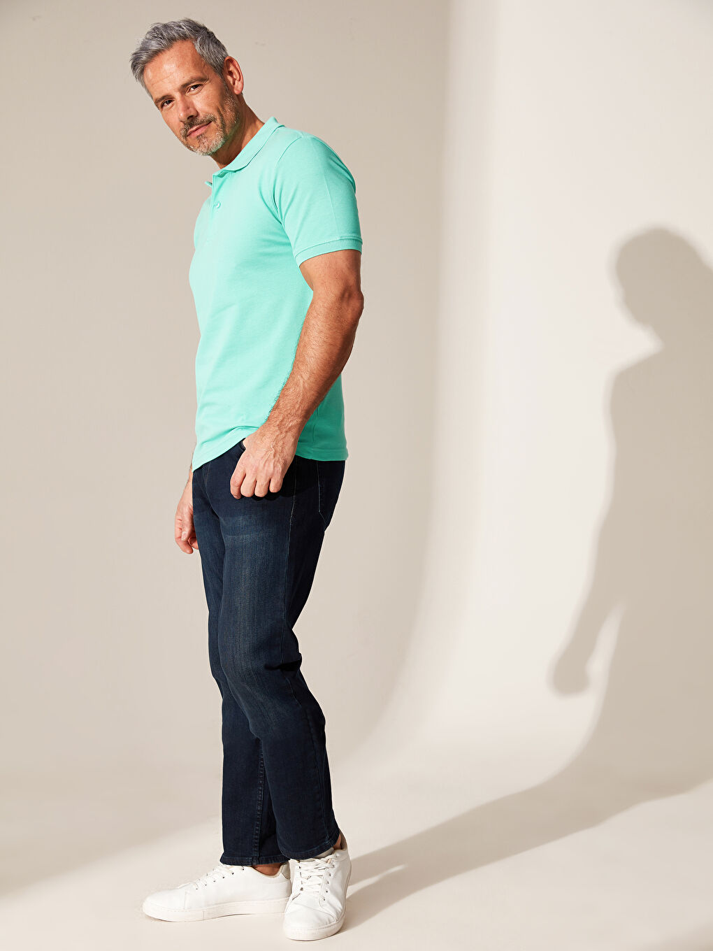 Turkuaz Polo Yaka Basic Pike Tişört-2