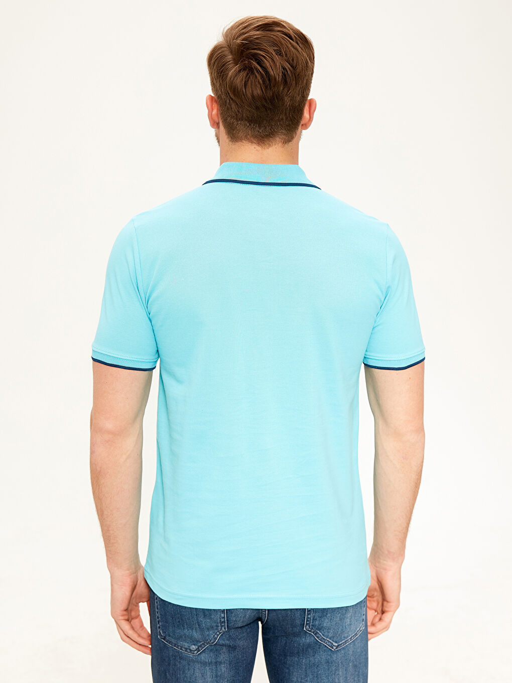 Polo Neck Basic Pique T-Shirt-1