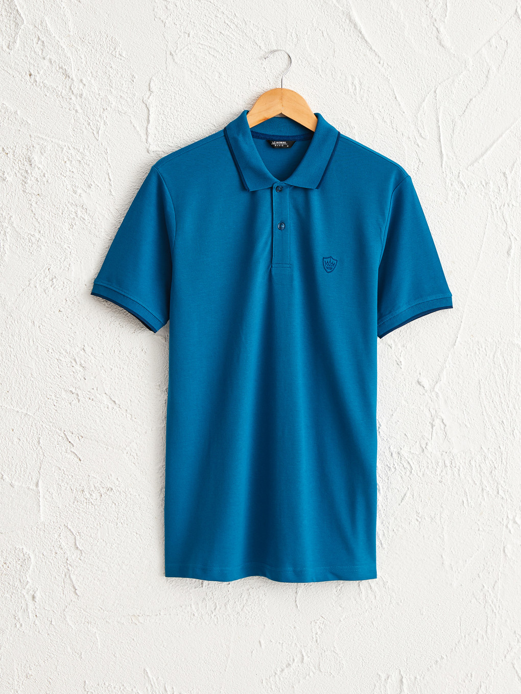 Rollkragen Basic Piqué T-shirt