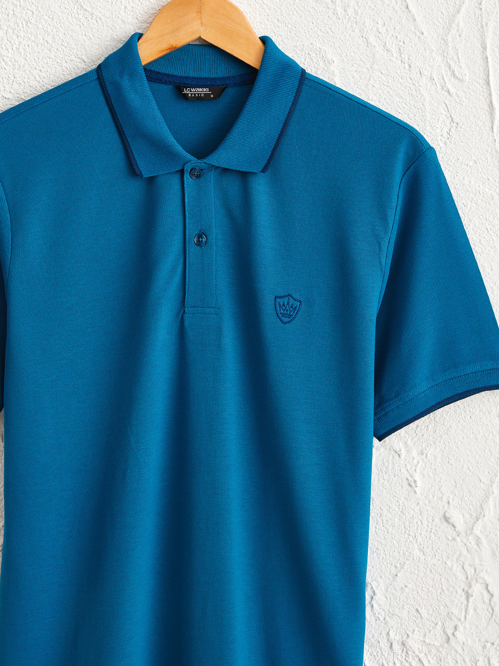 Rollkragen Basic Piqué T-shirt-2