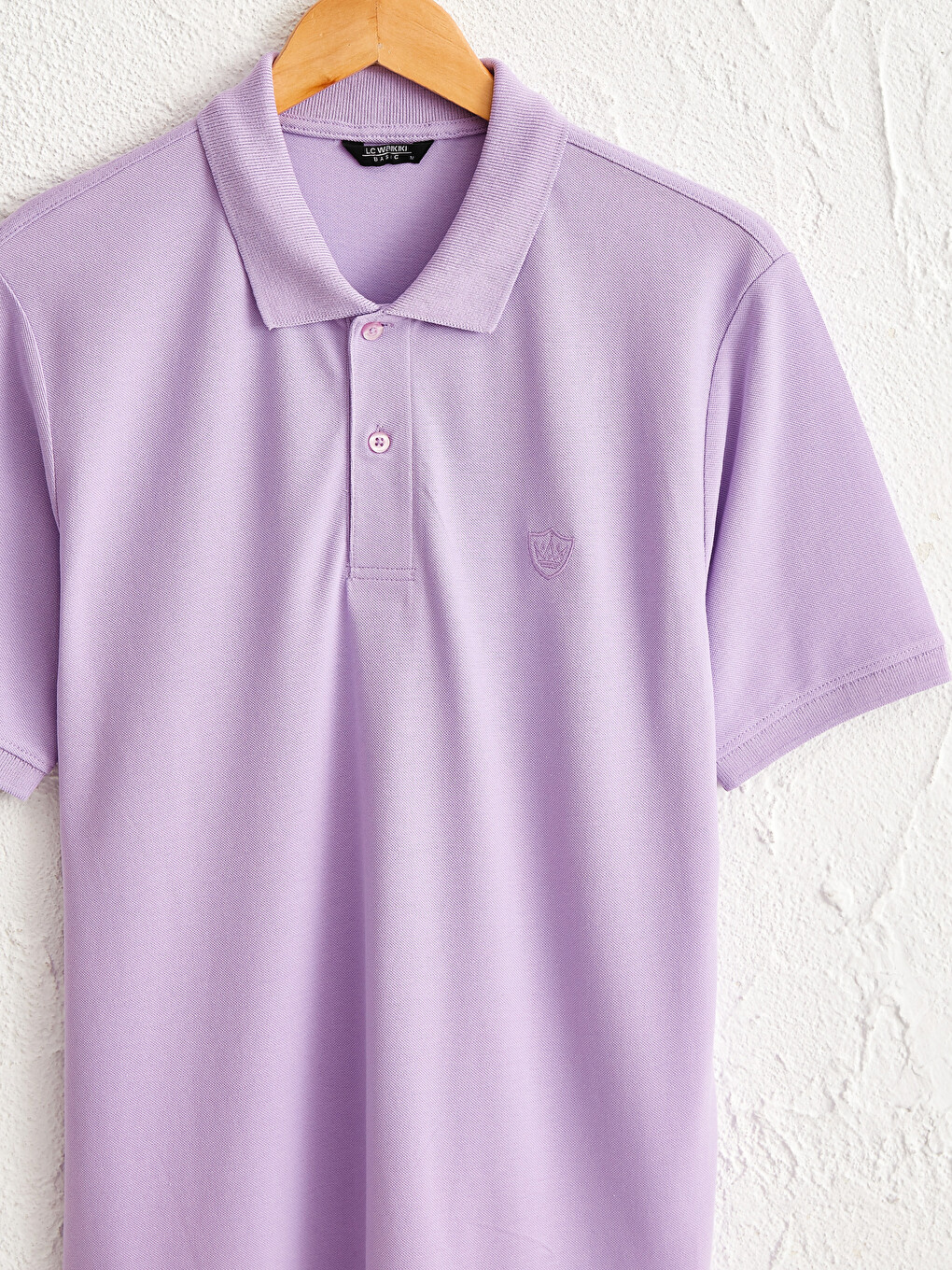 Polo Neck Basic Pique T-Shirt-2