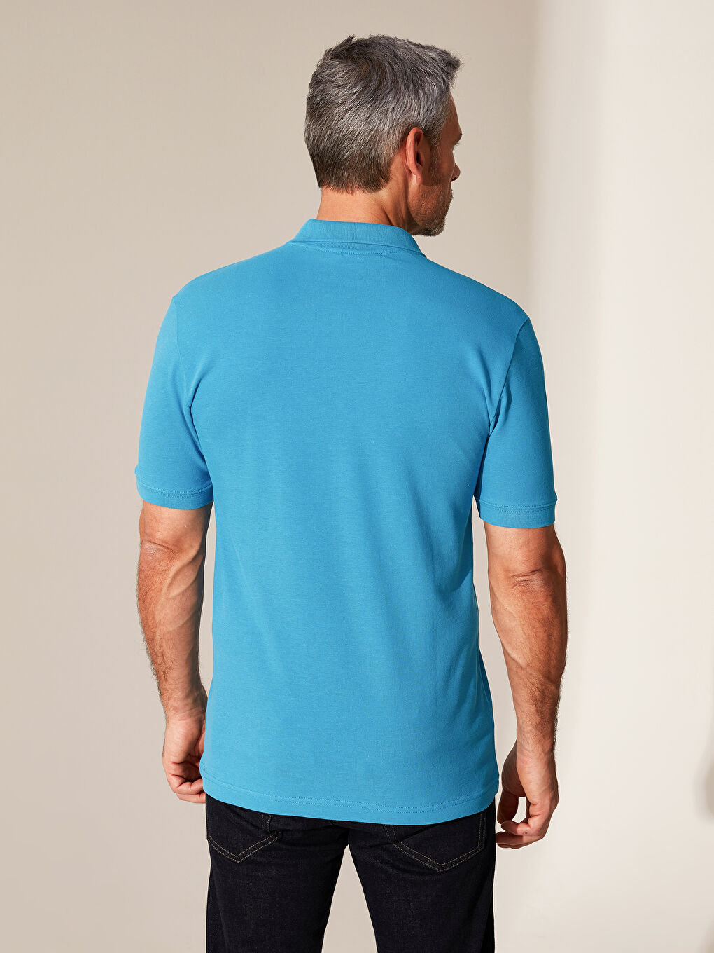 Polo Neck Basic Pique T-Shirt-2