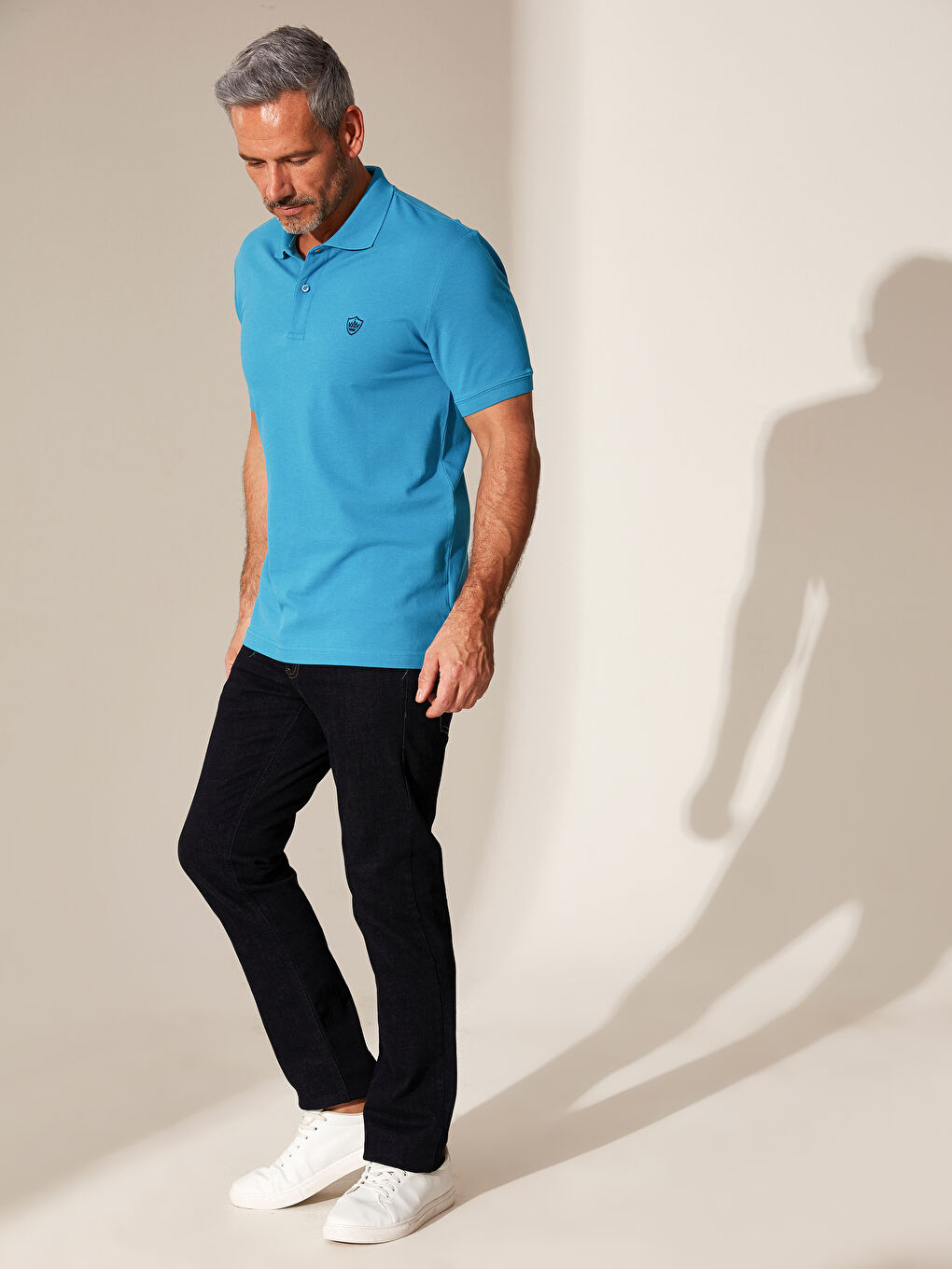 Polo Neck Basic Pique T-Shirt-3