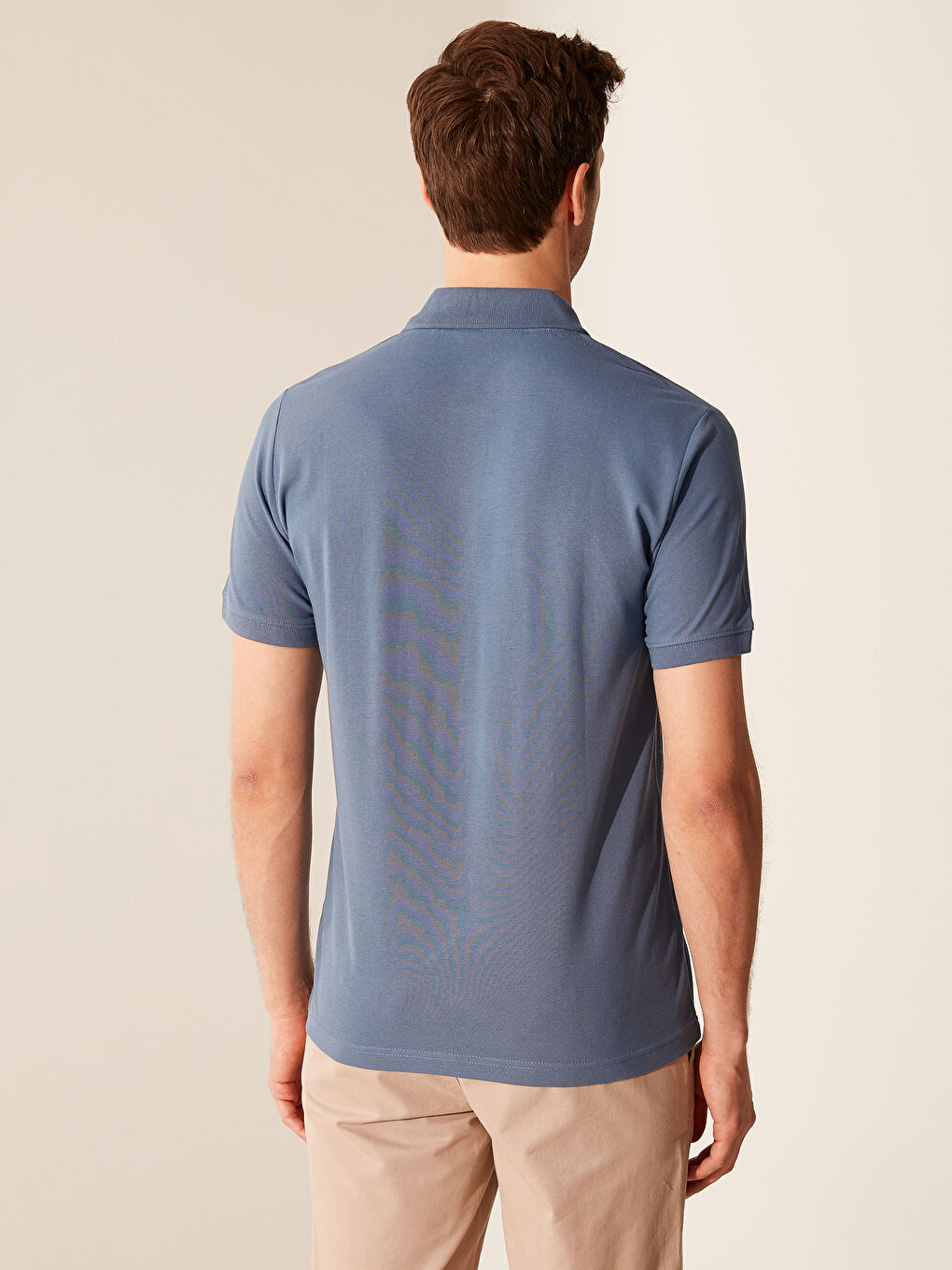 Polo Neck Basic Pique T-Shirt-2