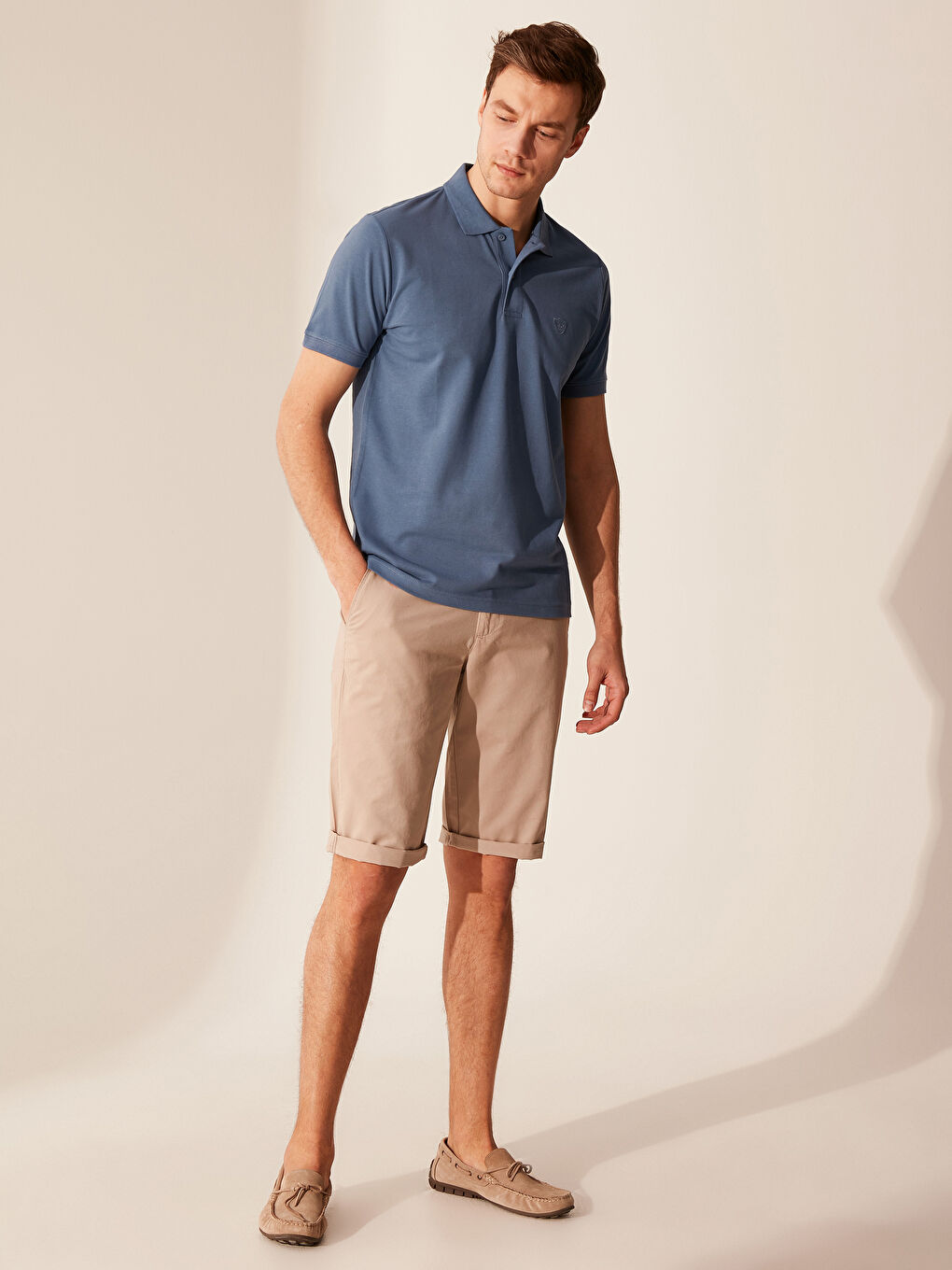 Polo Neck Basic Pique T-Shirt-3