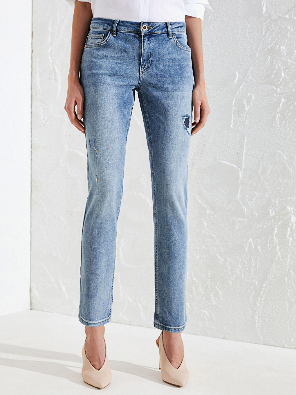 İndigo Slim Fit Kadın Jean Pantolon-2