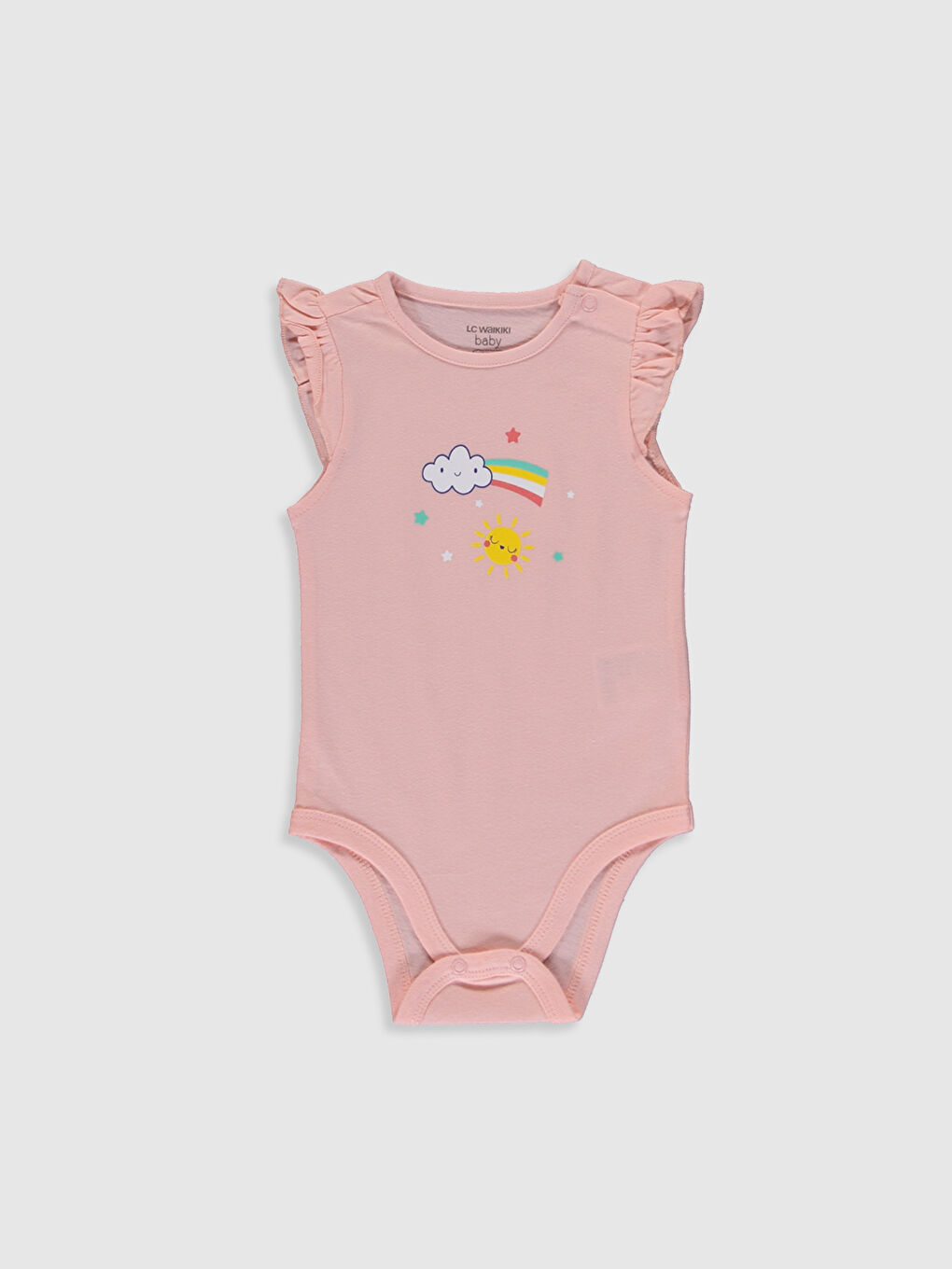 Pembe Kız Bebek Baskılı Çıtçıtlı Body 2'li-2