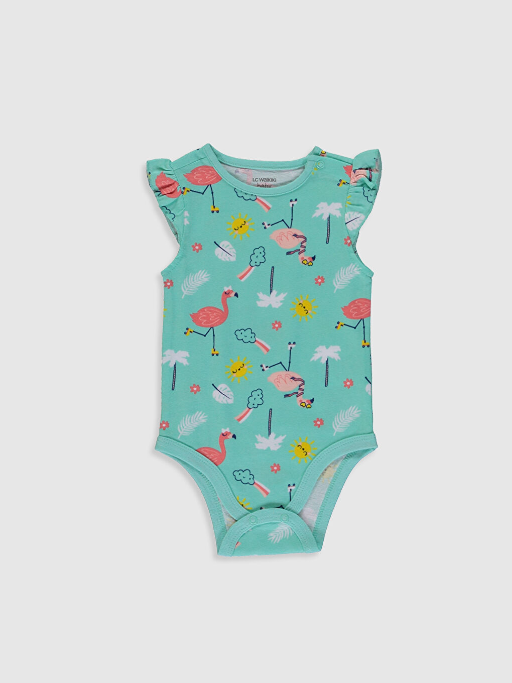 Pembe Kız Bebek Baskılı Çıtçıtlı Body 2'li-3