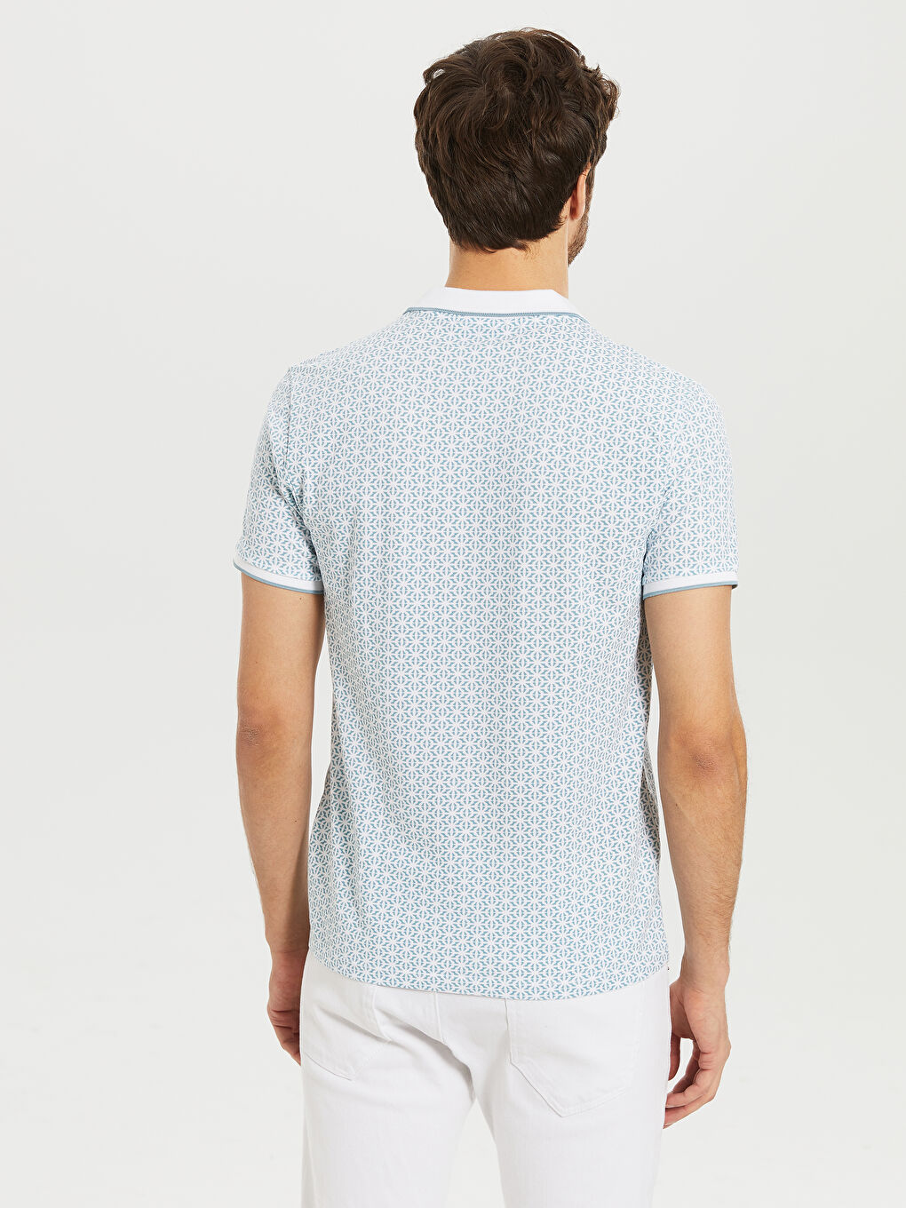 Yeşil Polo Yaka Kısa Kollu Pike Erkek Tişört-2