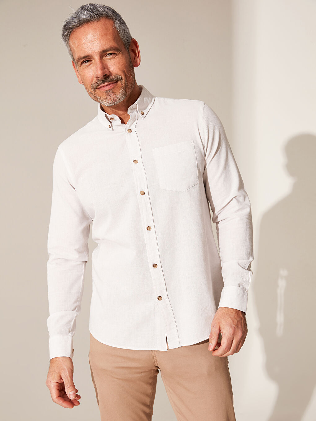 Chemise manches longues coupe régulière  -1