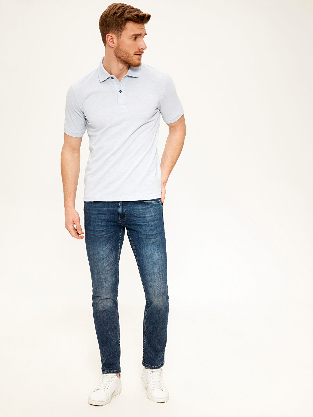 Mavi Pike Erkek Tişört-2