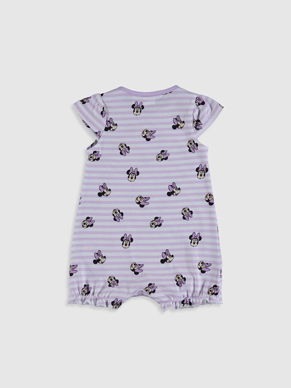 Beyaz Kız Bebek Minnie Mouse Baskılı Tulum-1