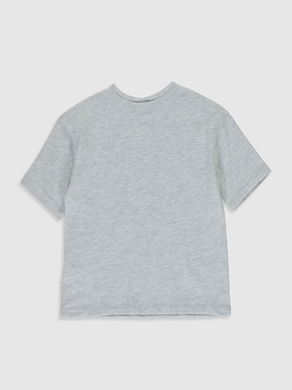 Beyaz Bisiklet Yaka Kısa Kollu Kız Çocuk Tişört-1