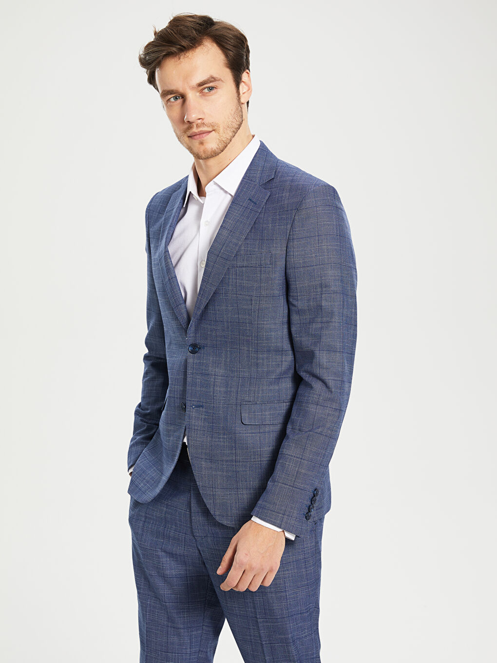 LCWAIKIKI Formal جاكيت بدلة كاروهات رفيع -0S7810Z8-LMR