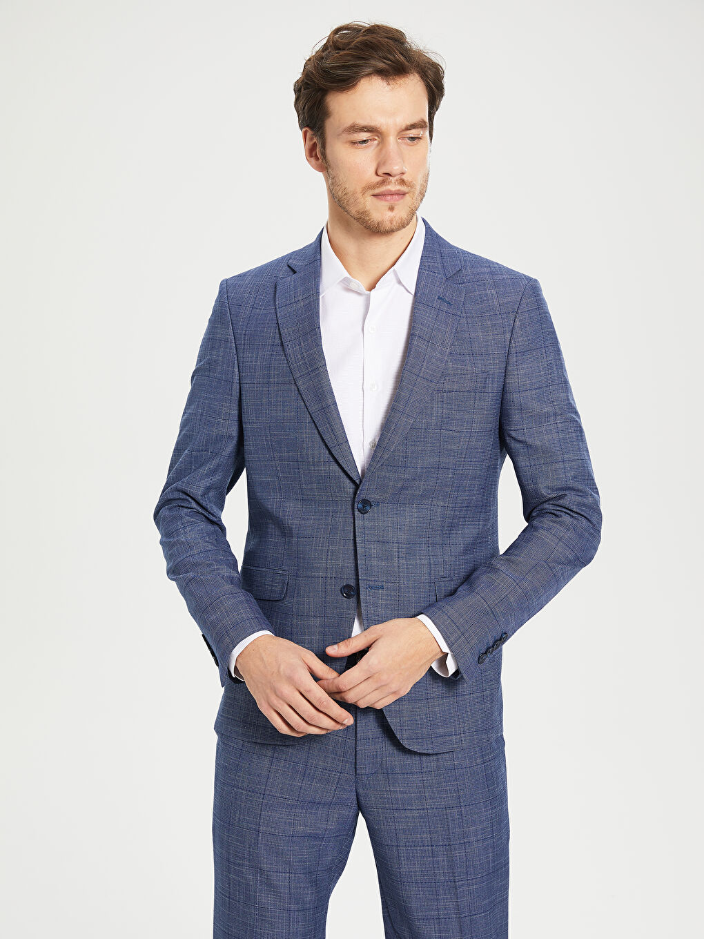 LCWAIKIKI Formal جاكيت بدلة كاروهات رفيع -0S7810Z8-LMR