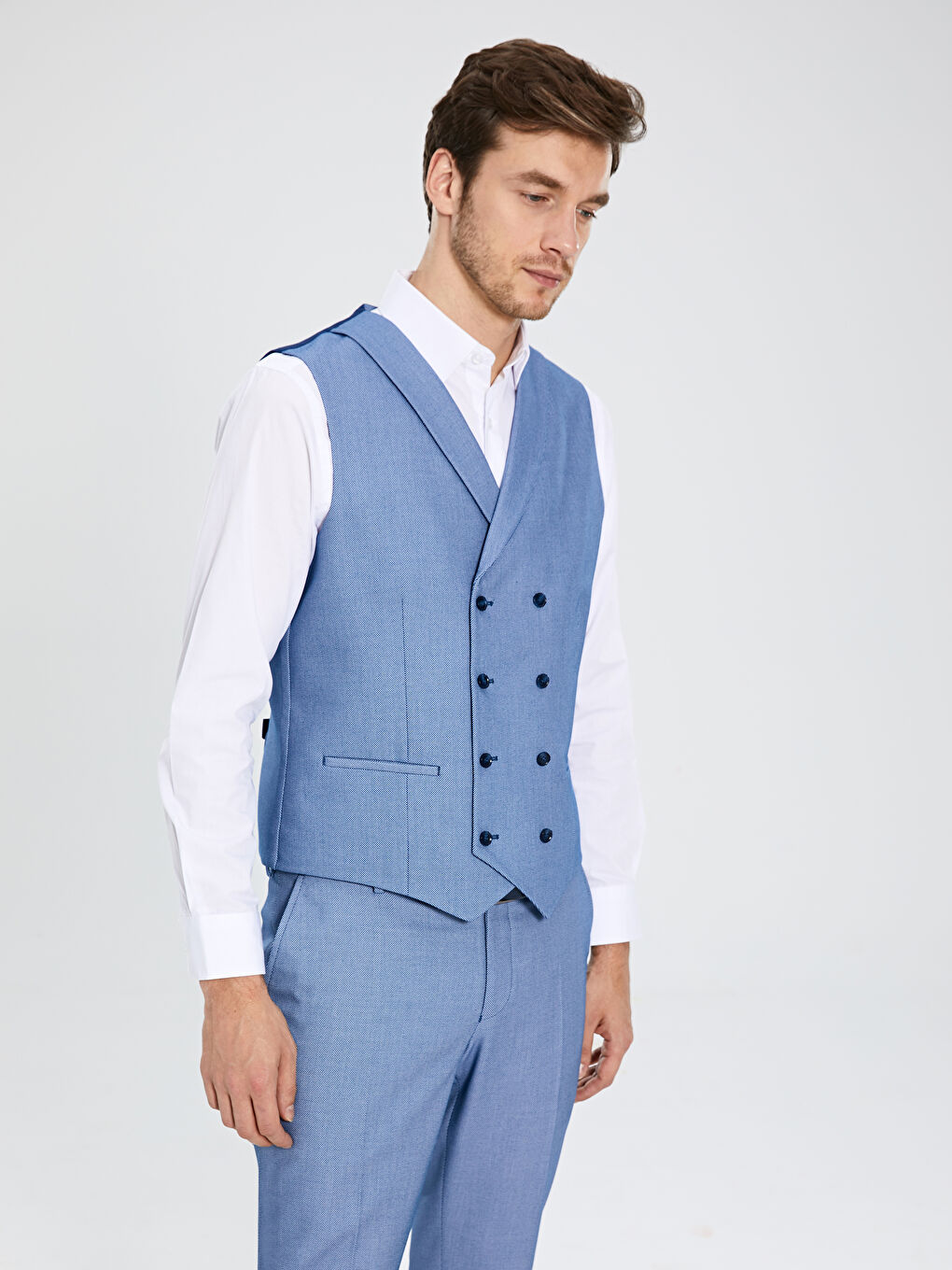 Экстра узкий двубортный жилет-1