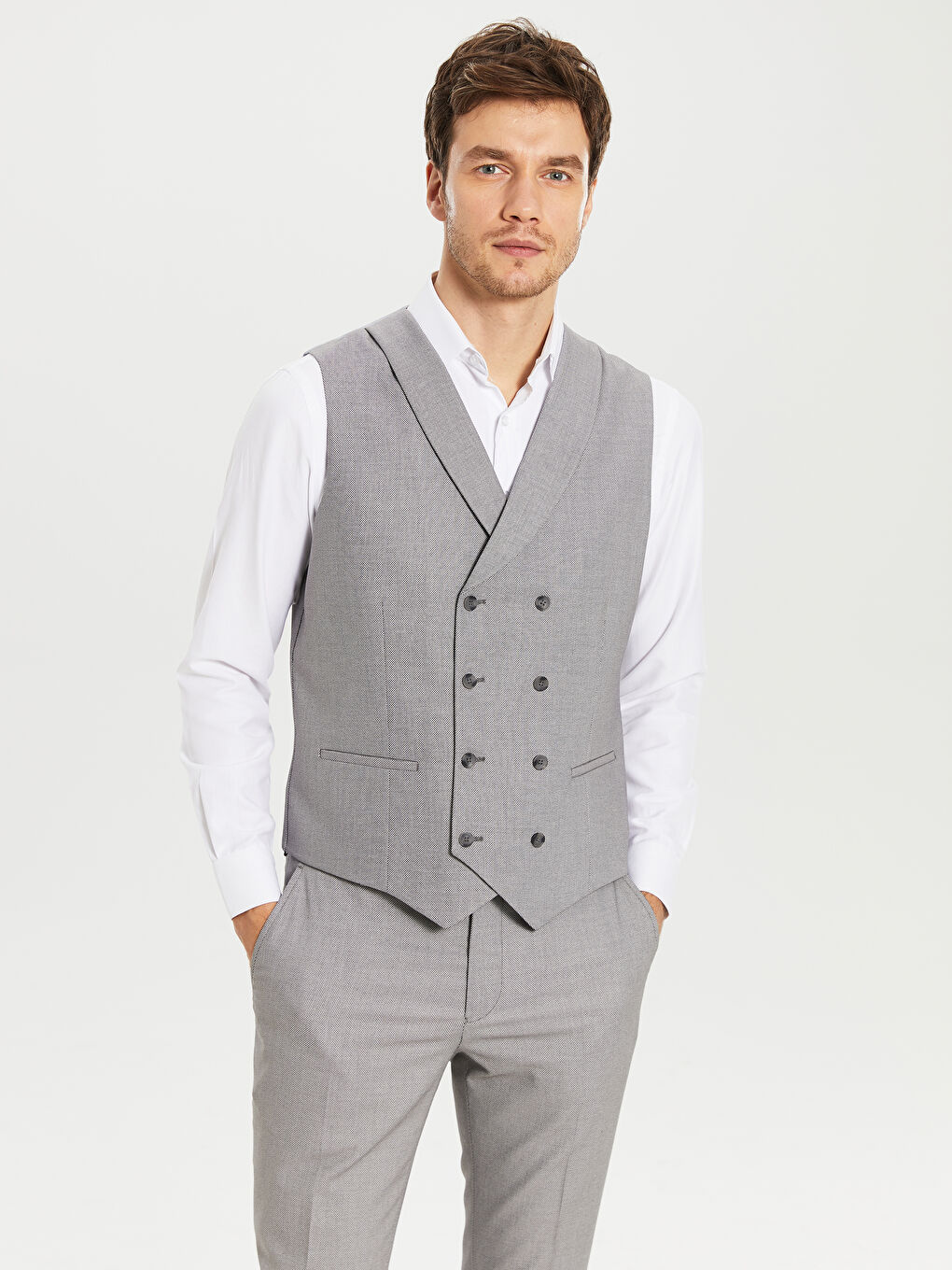 Man GREY Waistcoat-1