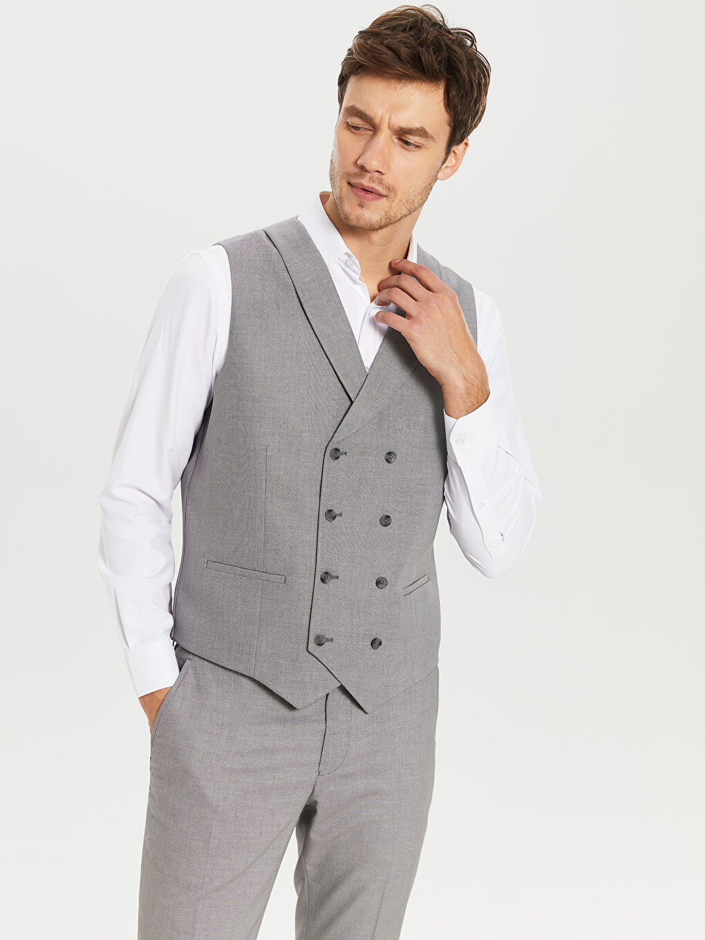 Man GREY Waistcoat-5