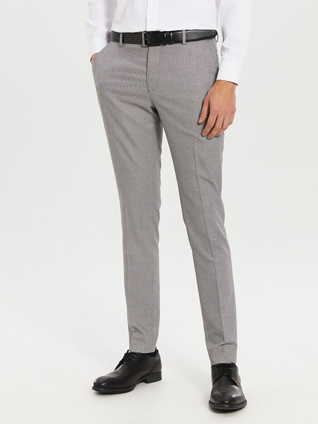 Gri Ekstra Slim Fit Erkek Pantolon-2