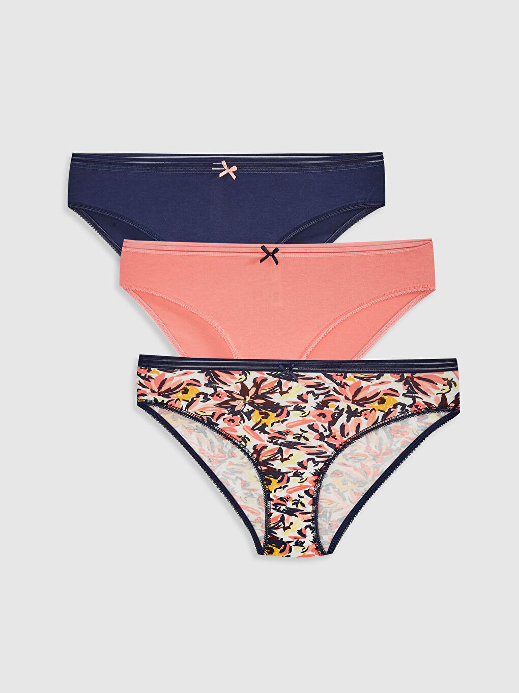 Pembe Pamuklu Klasik Külot 3'lü