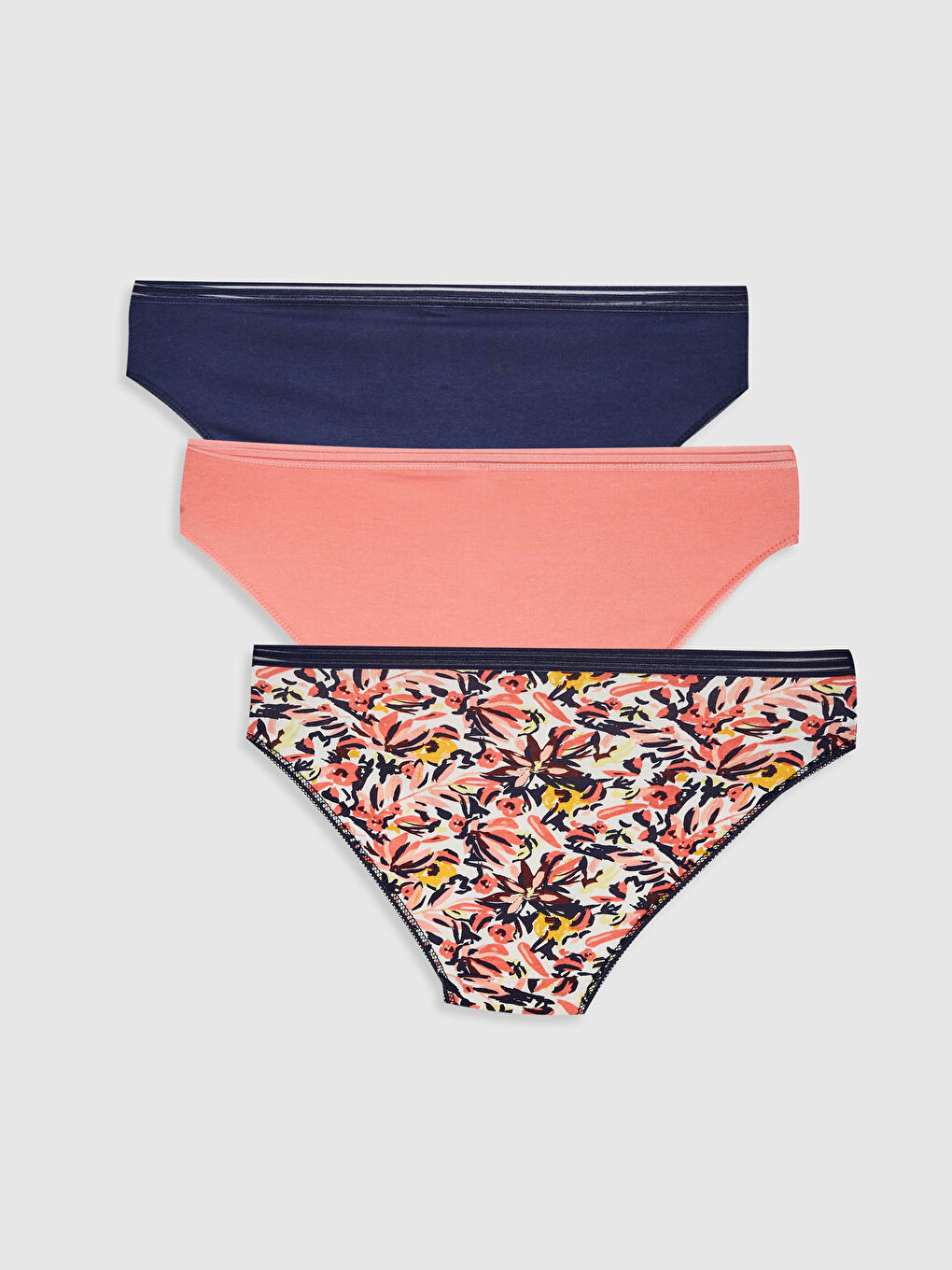 Pembe Pamuklu Klasik Külot 3'lü-1