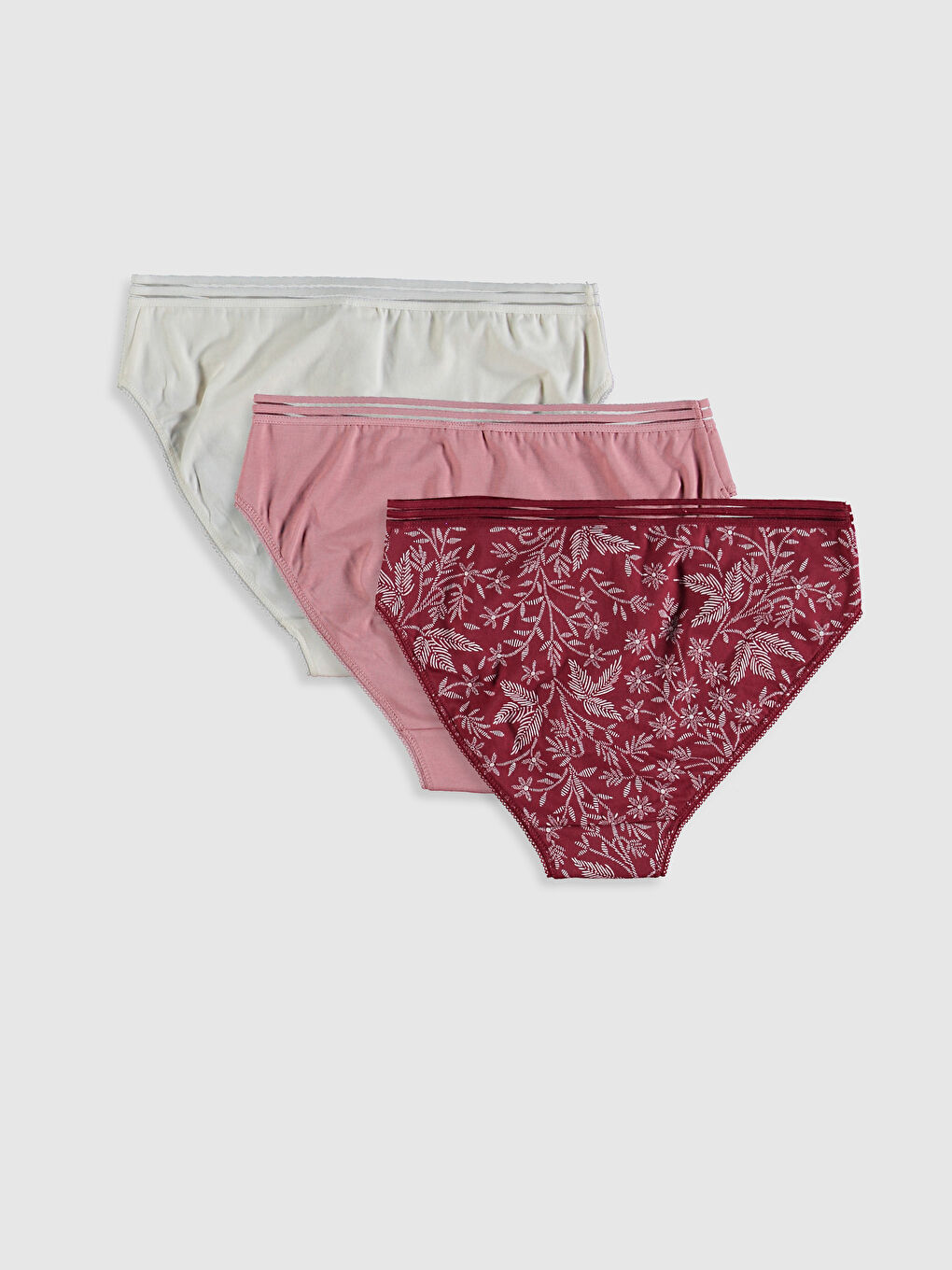 Mürdüm Pamuklu Klasik Külot 3'lü-1