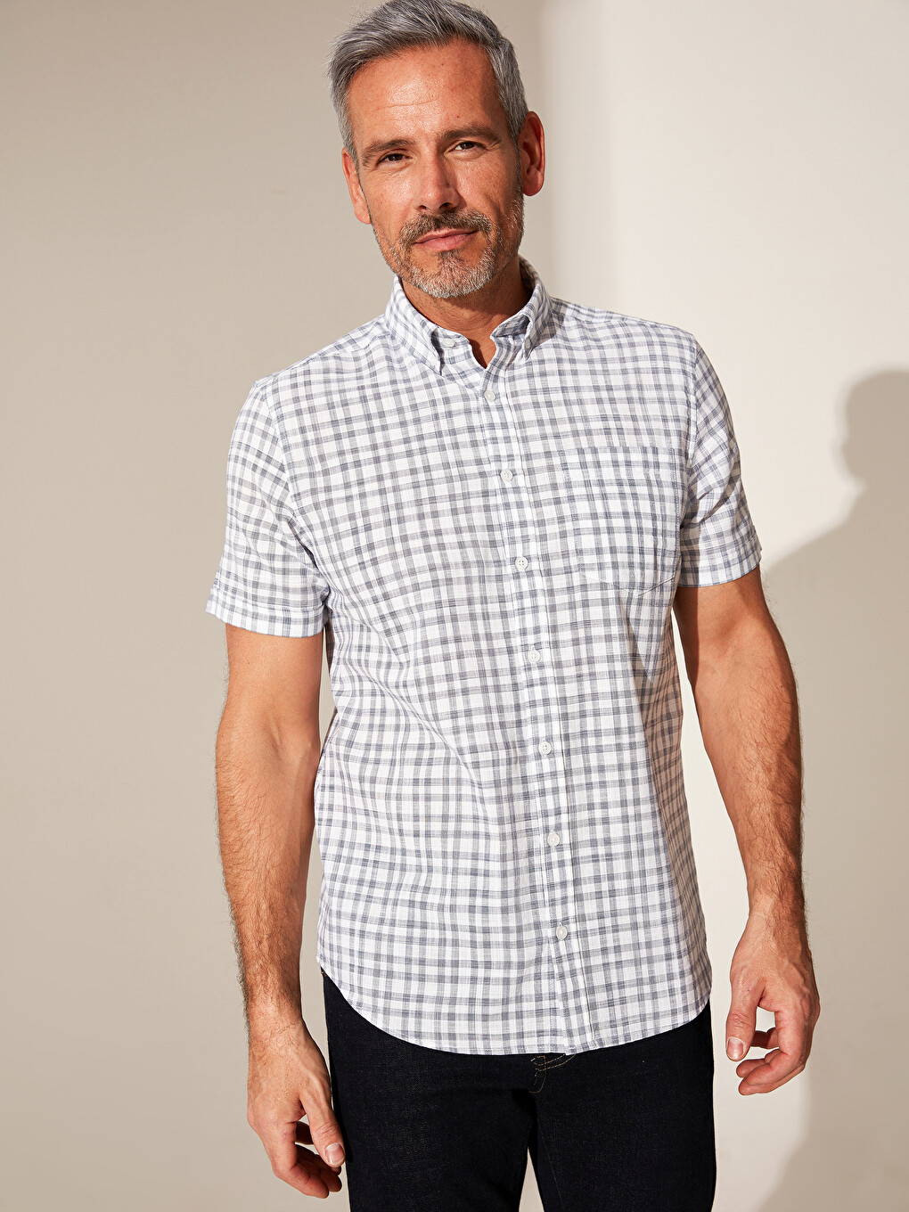 Regular Fit Plaid Short Sleeve Shirt
