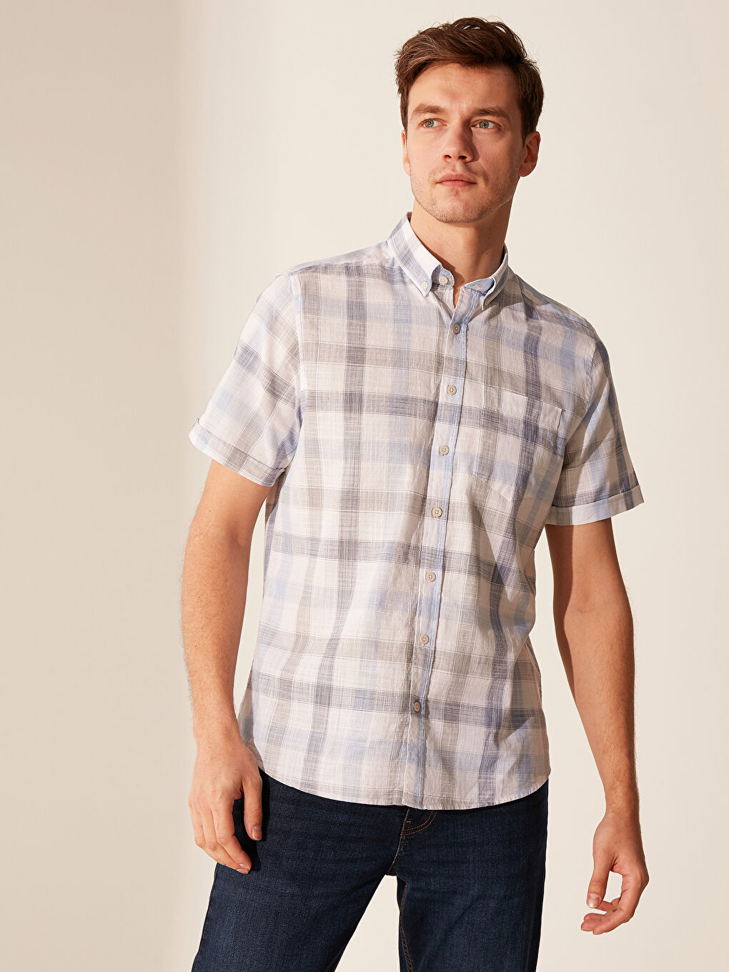 Мужская рубашка из поплина-1