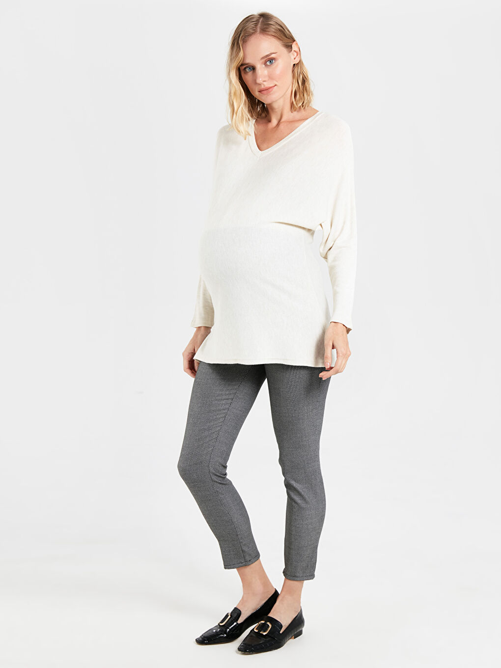 Siyah Karın Panelli Hamile Pantolon-1