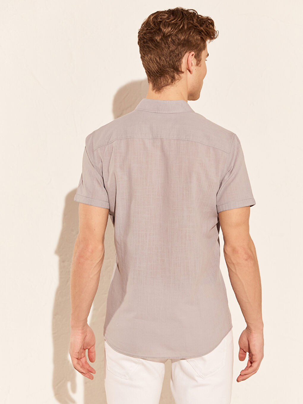 Gri Poplin Erkek Gömlek-2