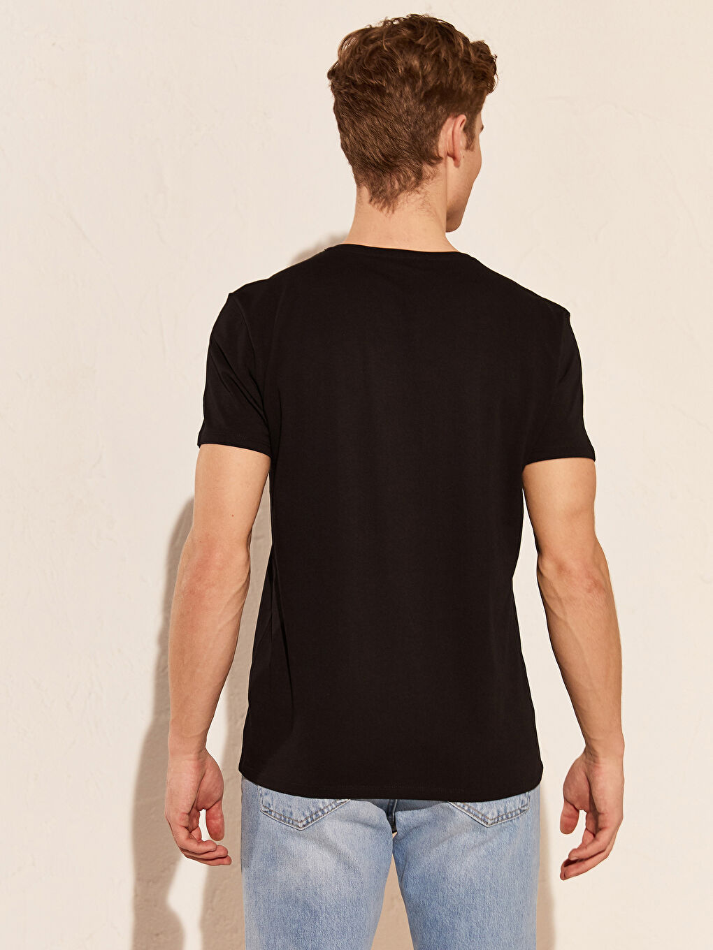 Siyah Baskılı Penye Tişört Baba Oğul Kombini-2