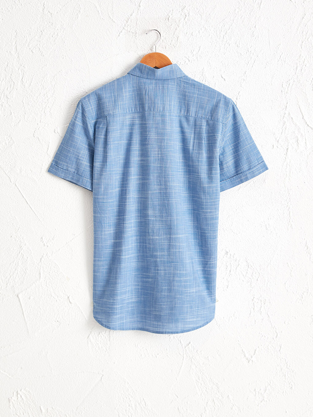 Рубашка из поплина стандартного кроя с коротким рукавом-1