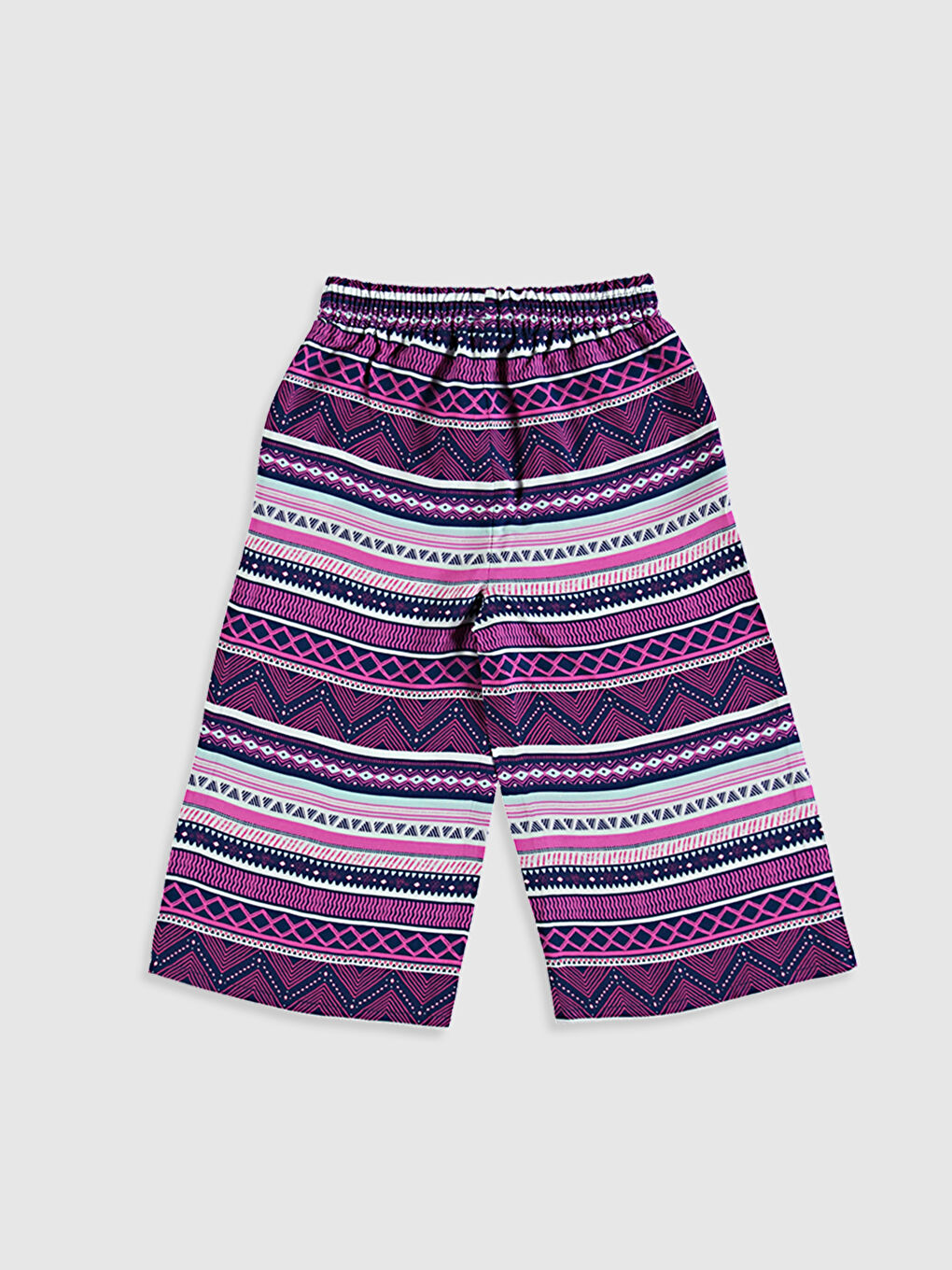 Pembe Kız Çocuk Desenli Viskon Kapri-1