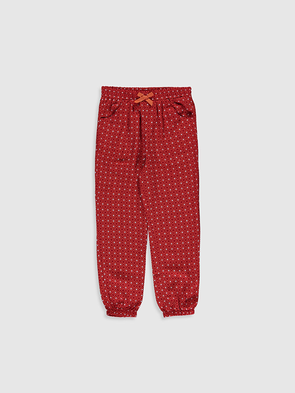 Mercan Kız Çocuk Desenli Viskon Pantolon