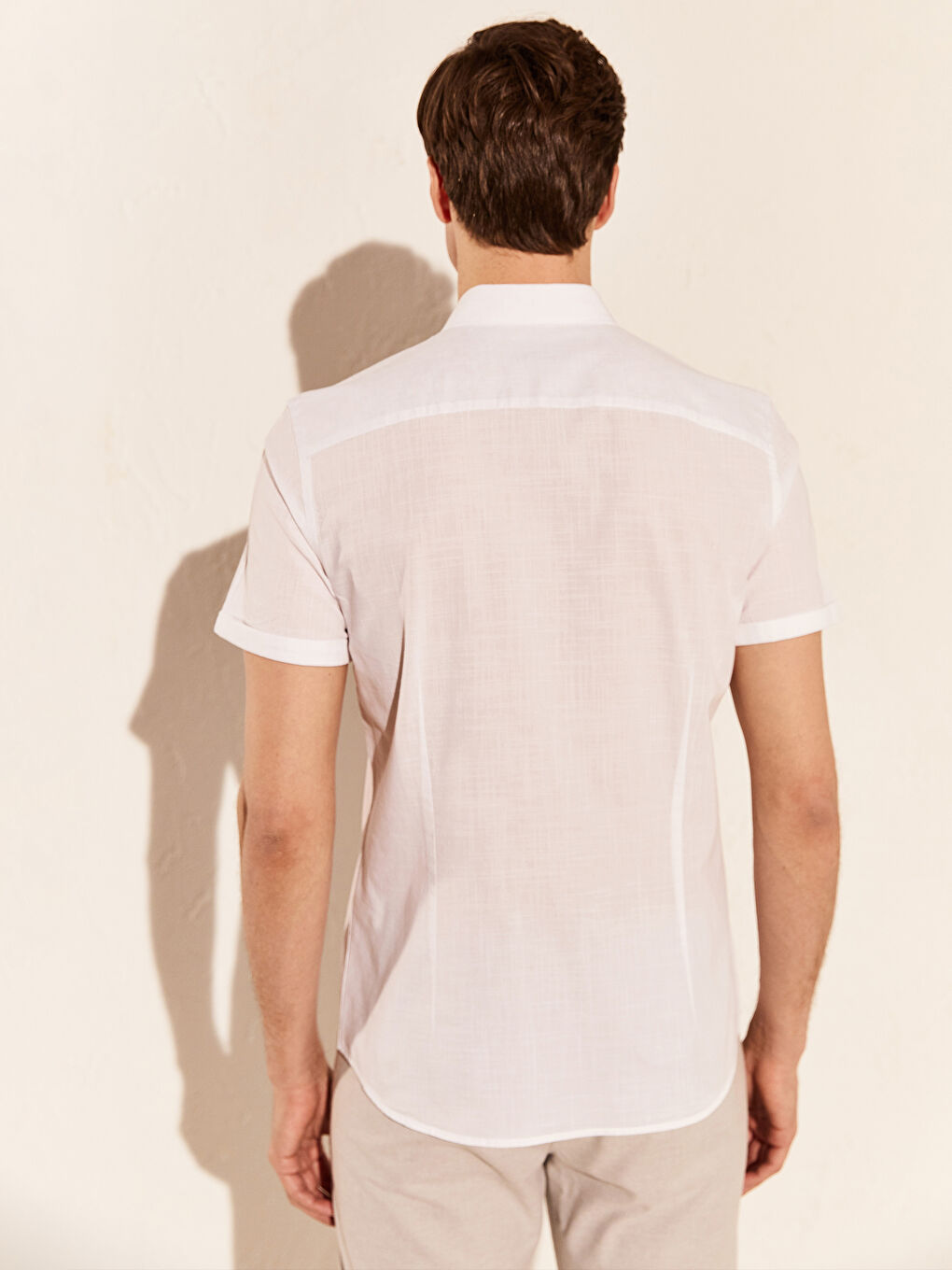 Chemise pour Hommes Slim Fit Manches Courtes en Popeline-2