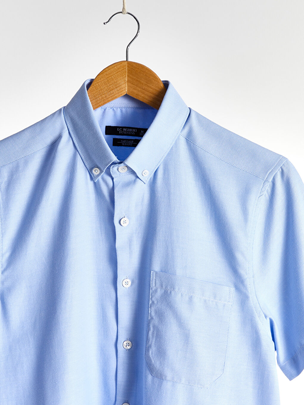 Сорочка слім-фіт з коротким рукавом з оксфордської тканини-1