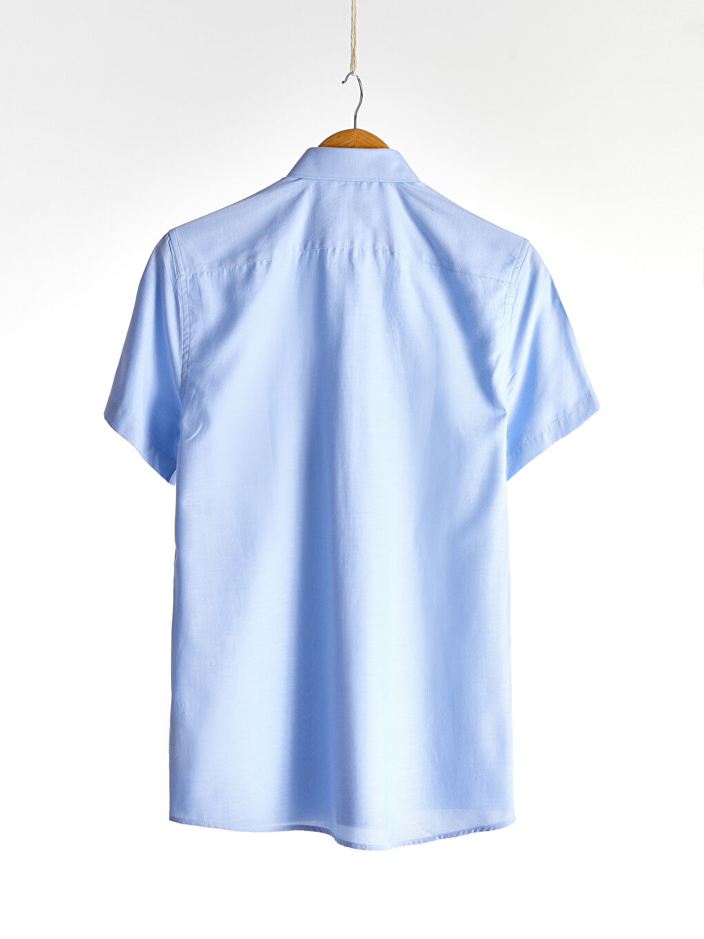 Сорочка слім-фіт з коротким рукавом з оксфордської тканини-2