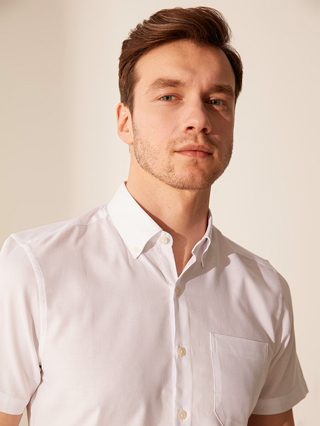 Slim Fit Short Sleeve Oxford Shirt-1