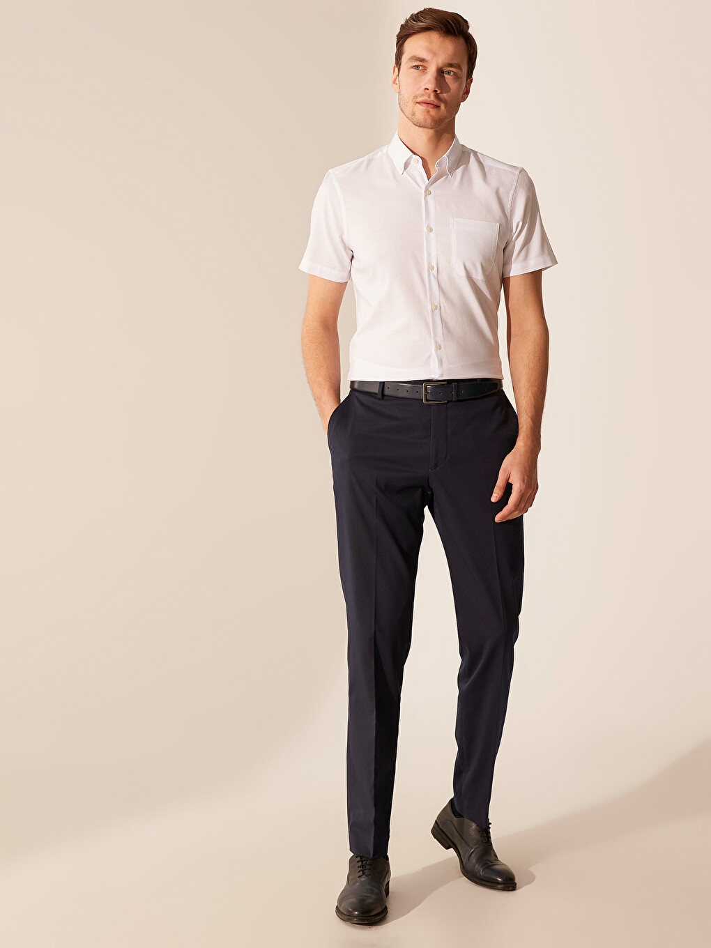 Slim Fit Short Sleeve Oxford Shirt-4