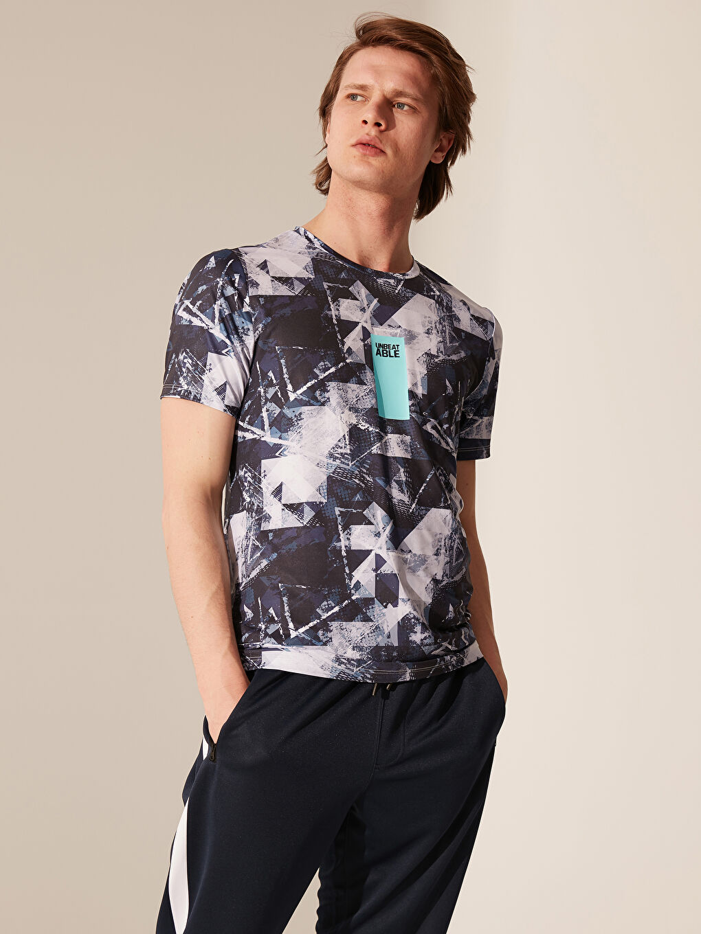 Lacivert Penye Erkek Tişört-2