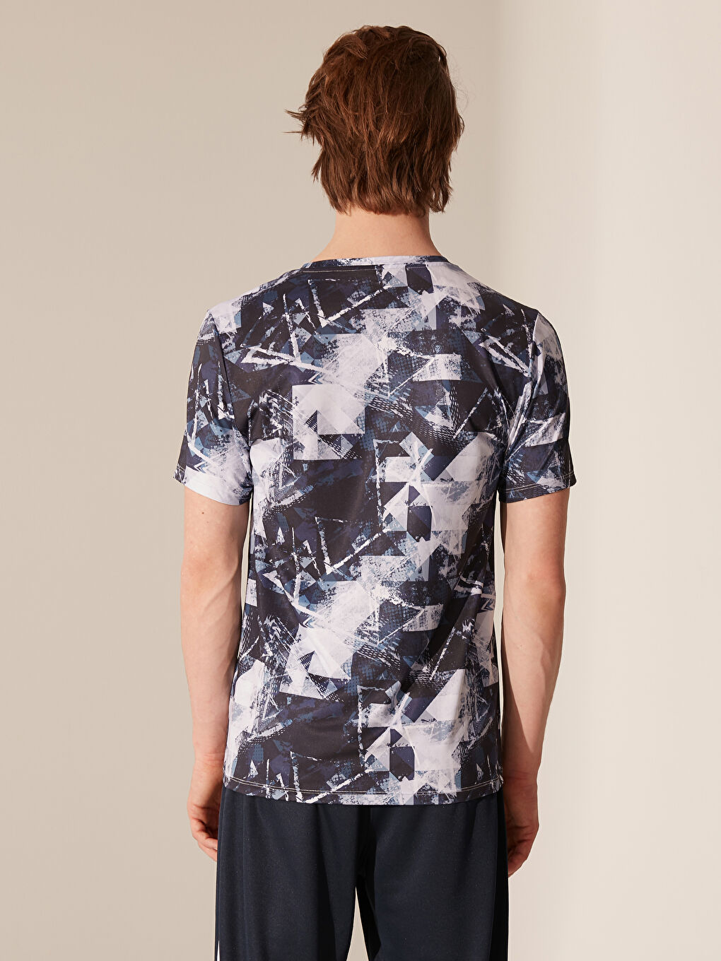 Lacivert Penye Erkek Tişört-3