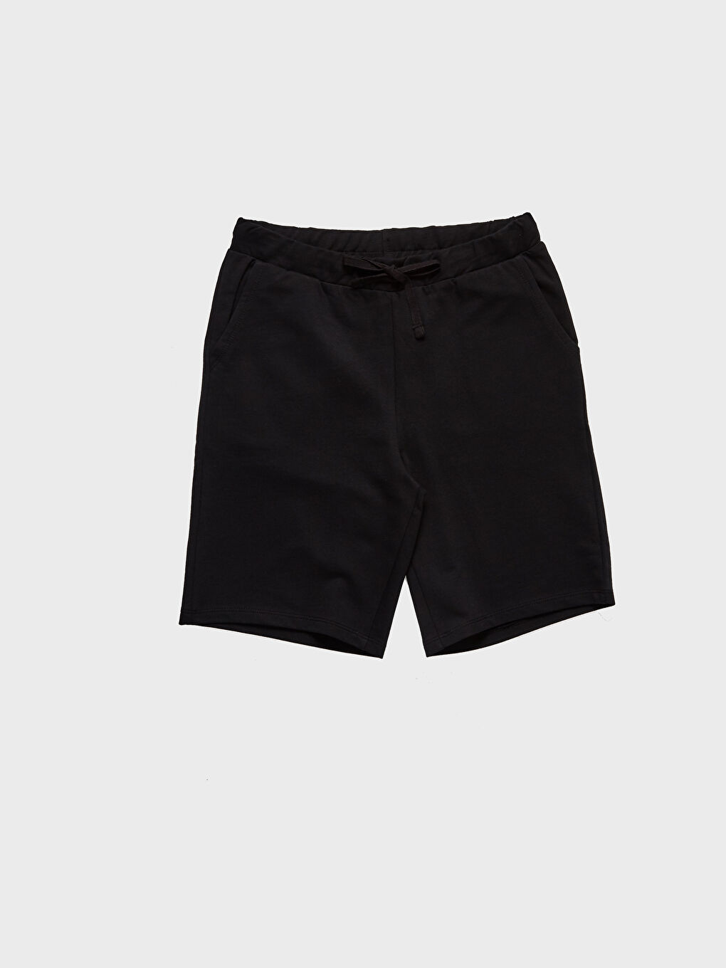 Elastic Waist Cotton Bermuda   Shorts-1