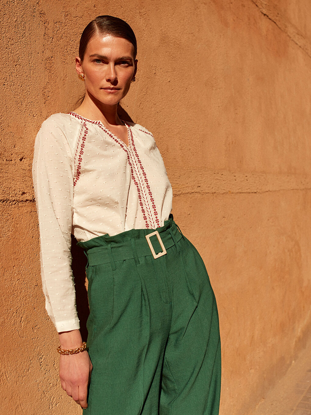 Standard Fit Long Sleeve Women's Blouse-1