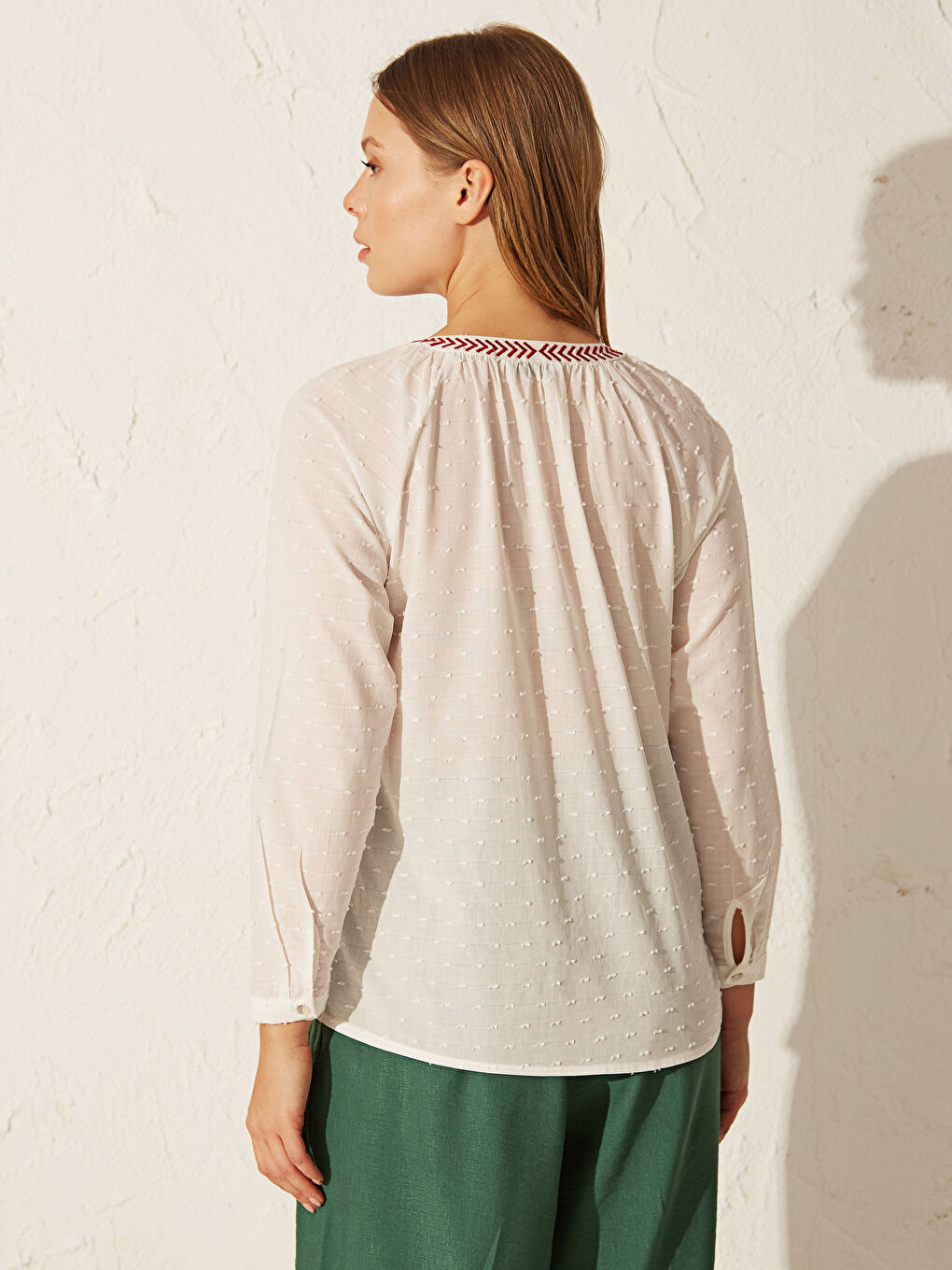 Standard Fit Long Sleeve Women's Blouse-5