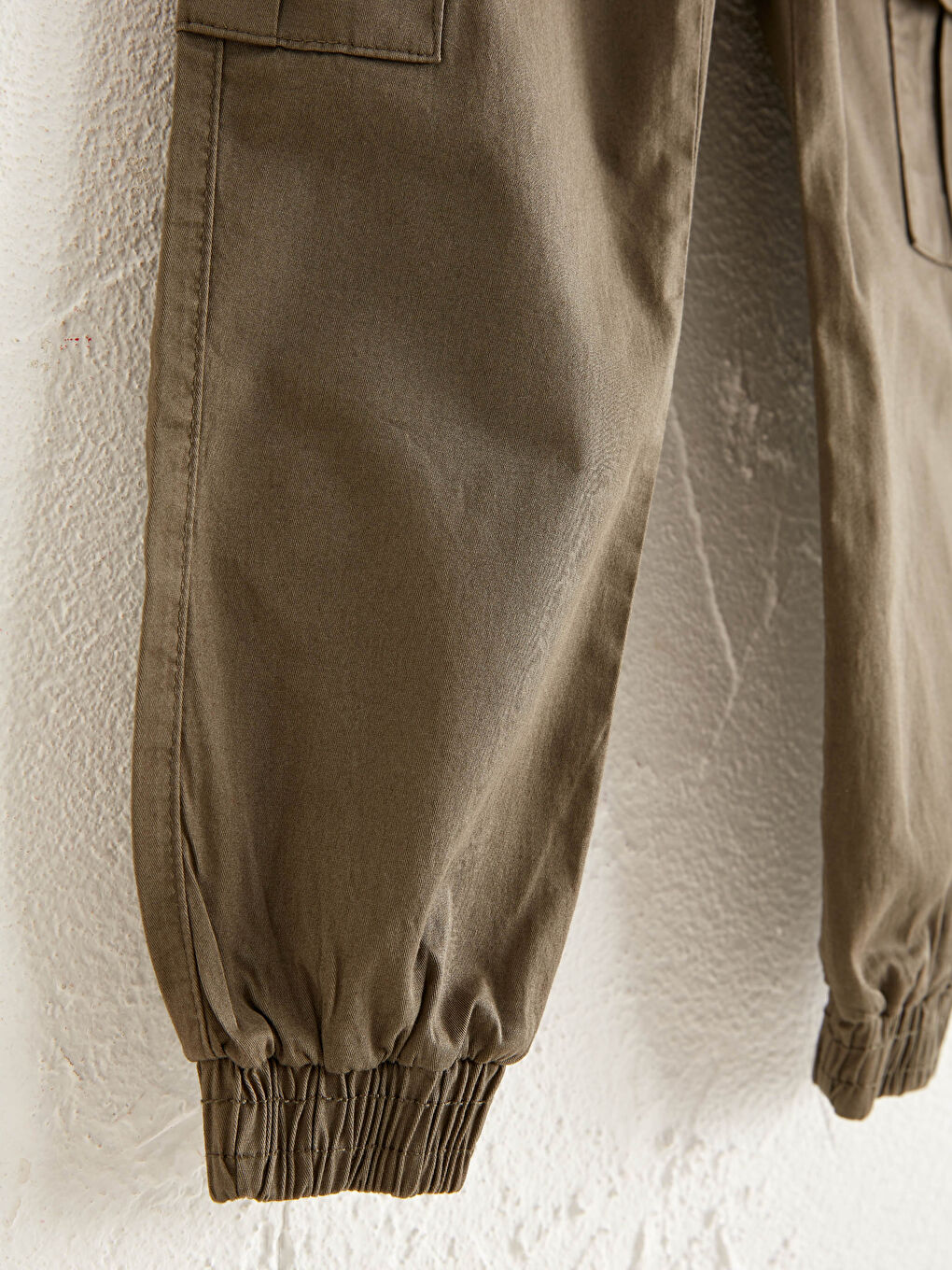 Haki Basic Gabardin Erkek Çocuk Jogger Kargo Pantolon-2