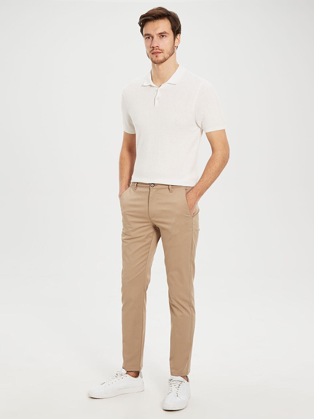 Slim Fit Gabardine Chino Trousers