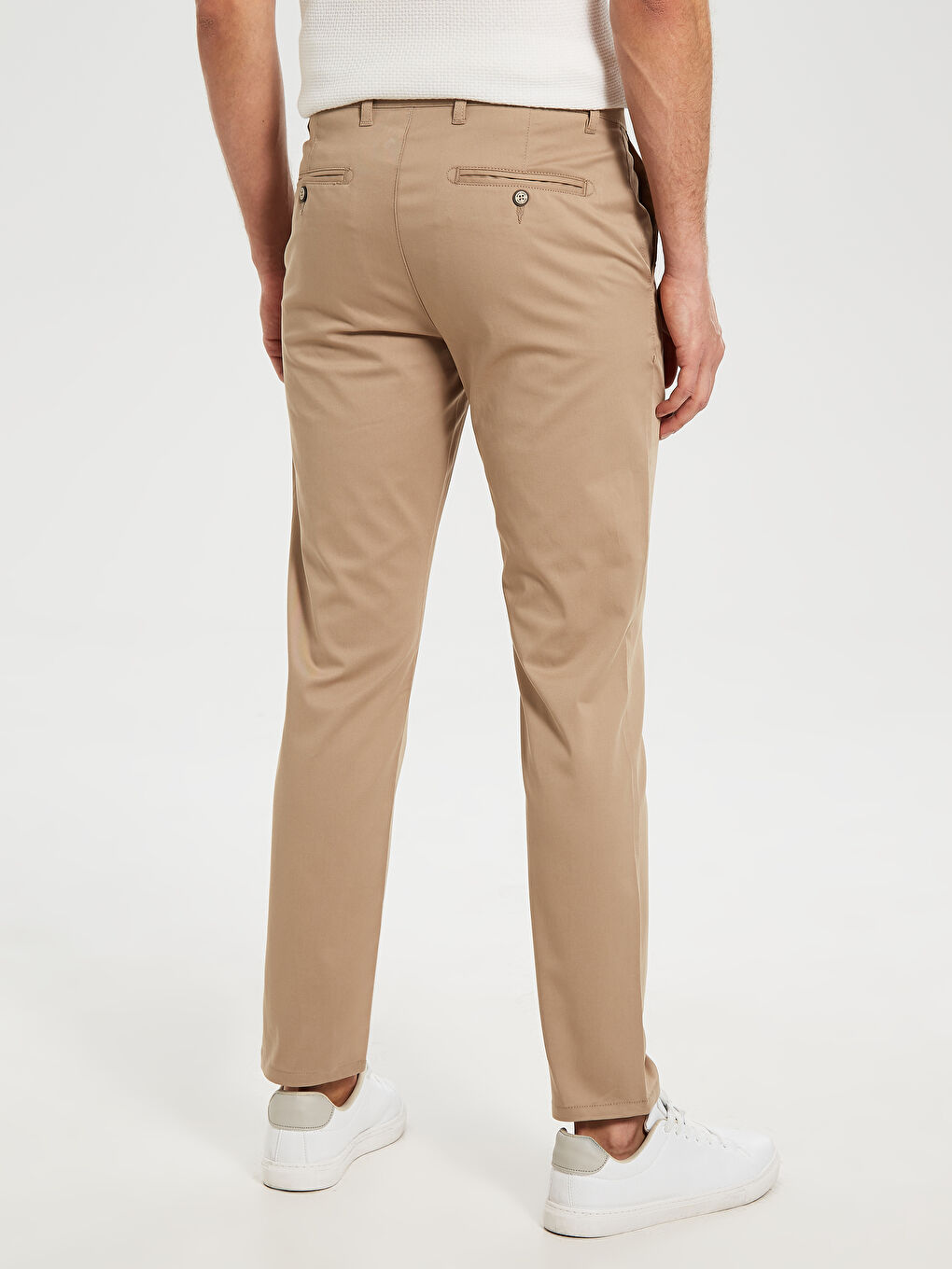 Slim Fit Gabardine Chino Trousers-4
